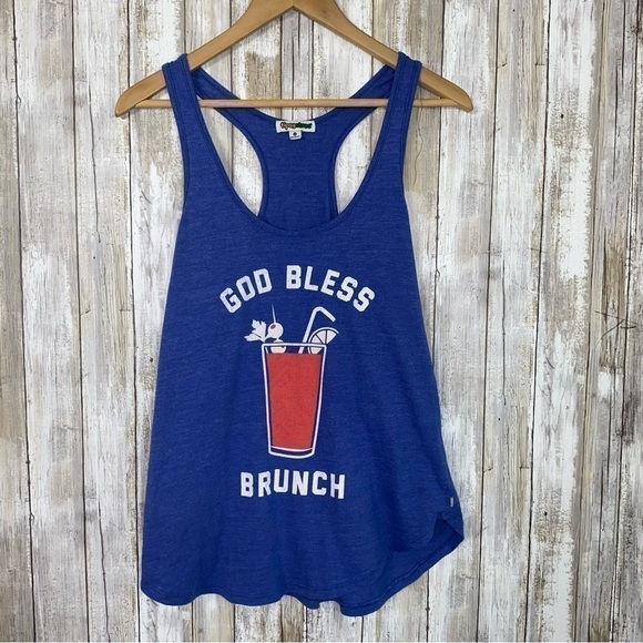 Tipsy Elves Tops - Tipsy Elves Brunch Blue Tank